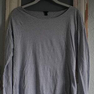 J. CREW Grey Striped Tee